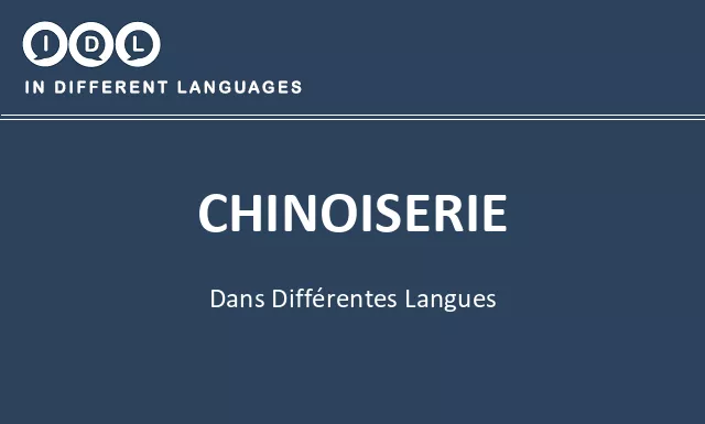 Chinoiserie dans différentes langues - Image