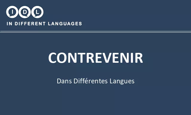 Contrevenir dans différentes langues - Image