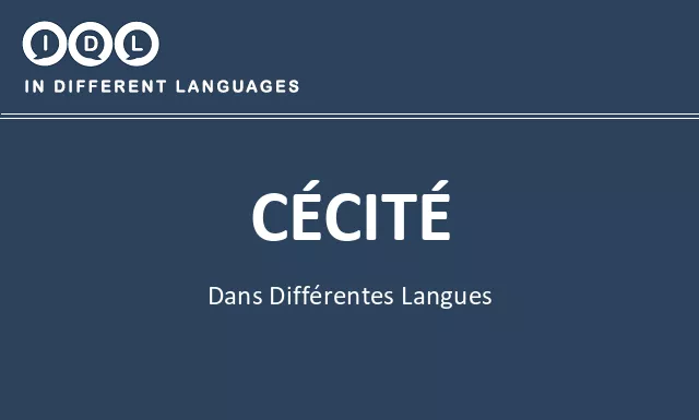 Cécité dans différentes langues - Image