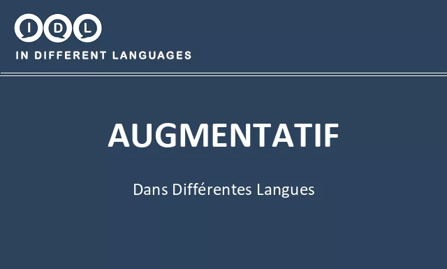 Augmentatif dans différentes langues - Image