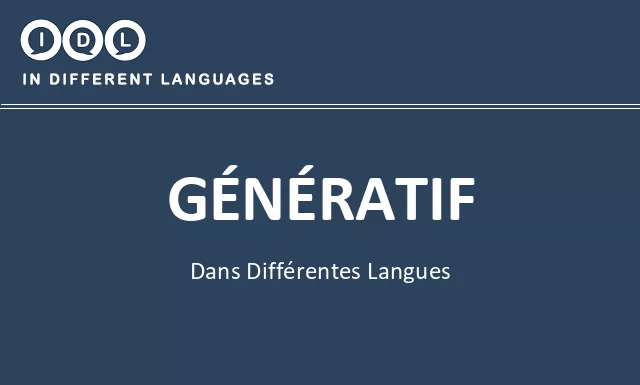 Génératif dans différentes langues - Image