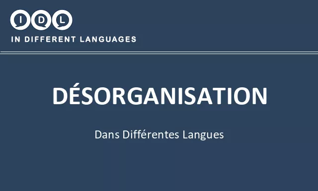 Désorganisation dans différentes langues - Image
