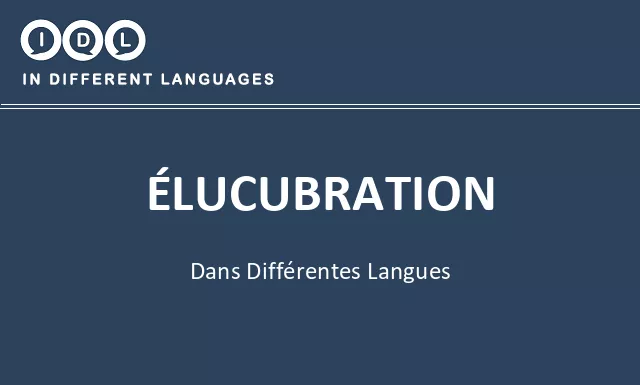 Élucubration dans différentes langues - Image