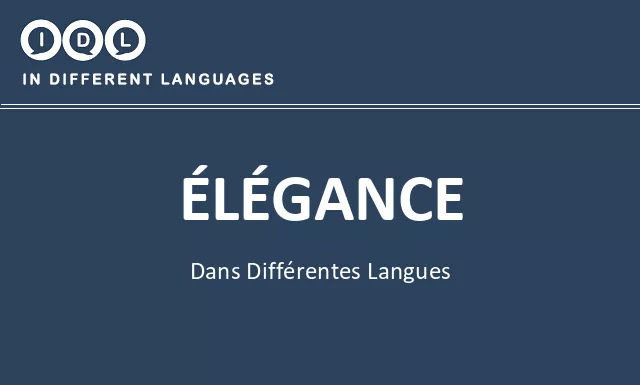 Élégance dans différentes langues - Image