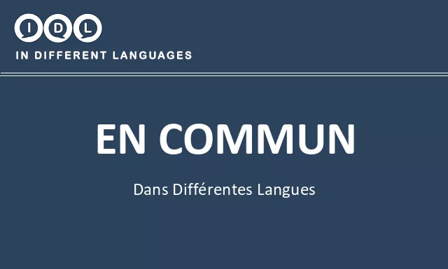 En commun dans différentes langues - Image