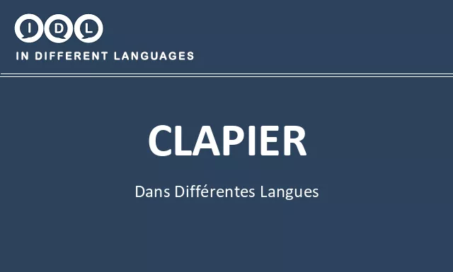 Clapier dans différentes langues - Image