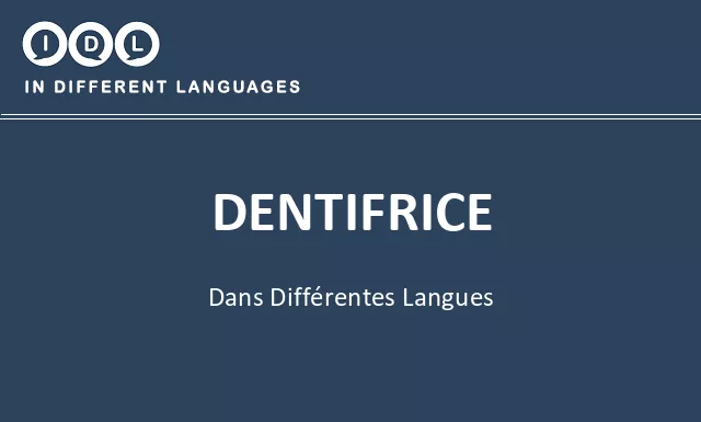 Dentifrice dans différentes langues - Image