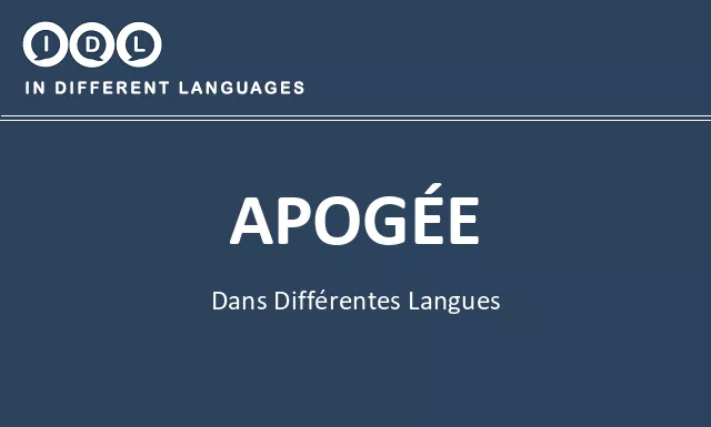 Apogée dans différentes langues - Image
