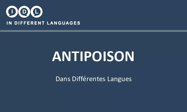 Antipoison dans différentes langues - Image