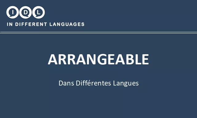 Arrangeable dans différentes langues - Image