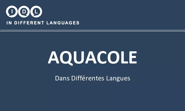 Aquacole dans différentes langues - Image