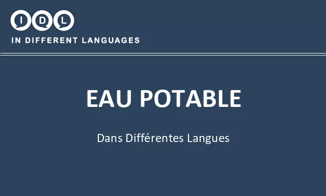 Eau potable dans différentes langues - Image