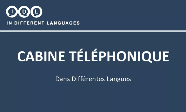 Cabine téléphonique dans différentes langues - Image