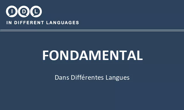 Fondamental dans différentes langues - Image