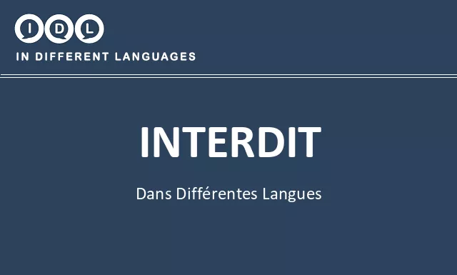 Interdit dans différentes langues - Image