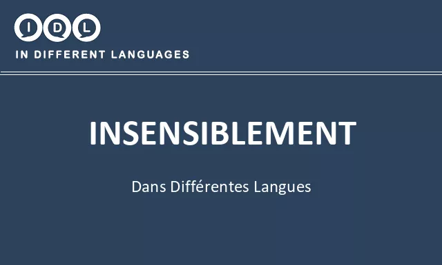 Insensiblement dans différentes langues - Image