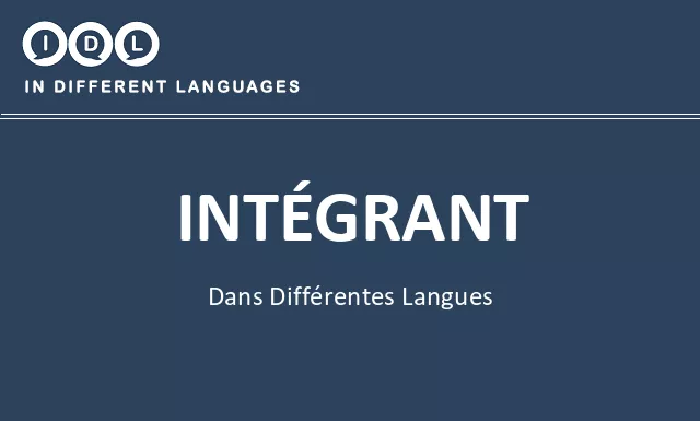 Intégrant dans différentes langues - Image
