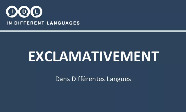 Exclamativement dans différentes langues - Image