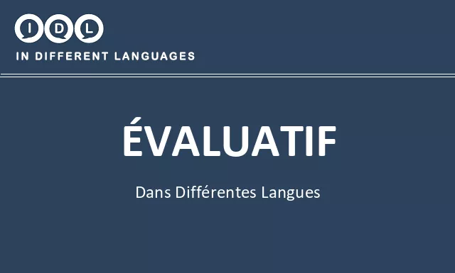 Évaluatif dans différentes langues - Image