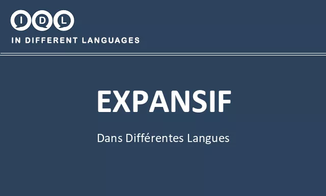 Expansif dans différentes langues - Image