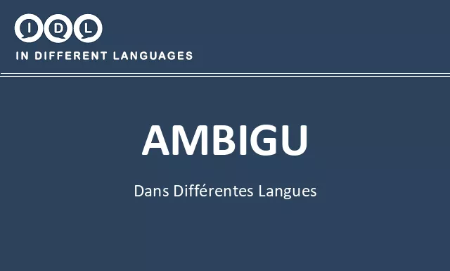 Ambigu dans différentes langues - Image
