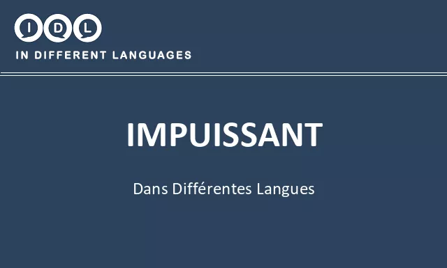 Impuissant dans différentes langues - Image