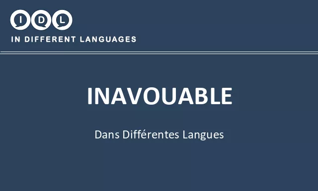 Inavouable dans différentes langues - Image