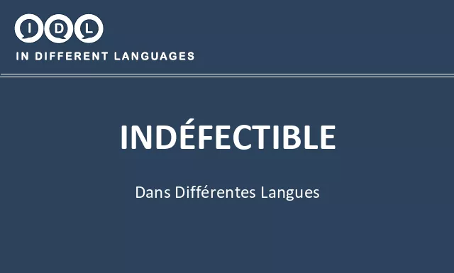 Indéfectible dans différentes langues - Image