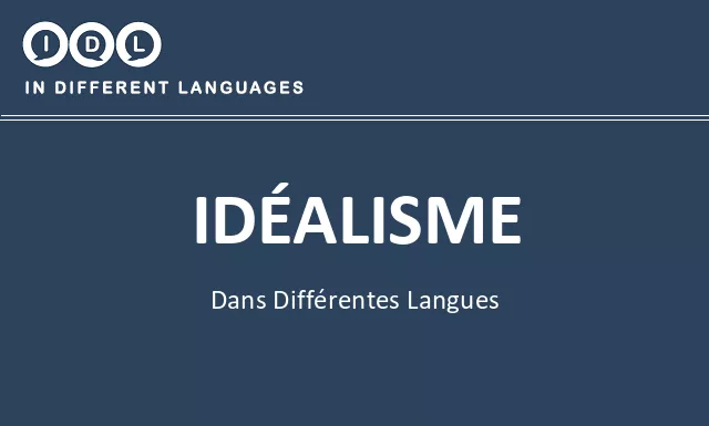 Idéalisme dans différentes langues - Image