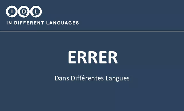 Errer dans différentes langues - Image