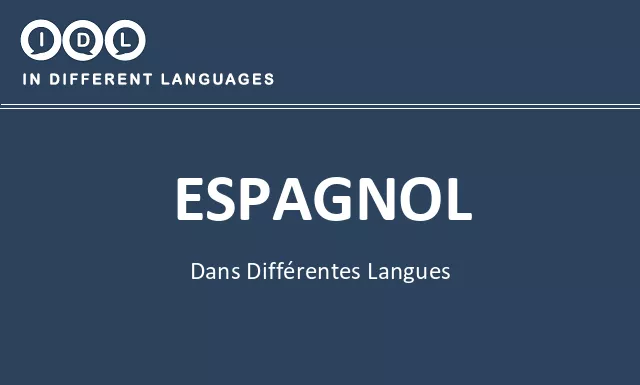 Espagnol dans différentes langues - Image