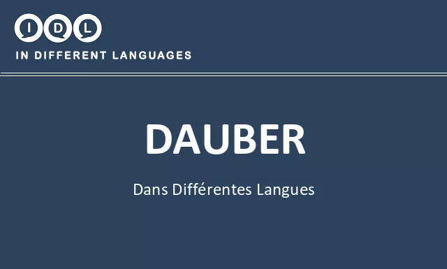 Dauber dans différentes langues - Image