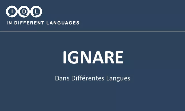 Ignare dans différentes langues - Image