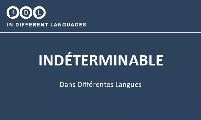 Indéterminable dans différentes langues - Image