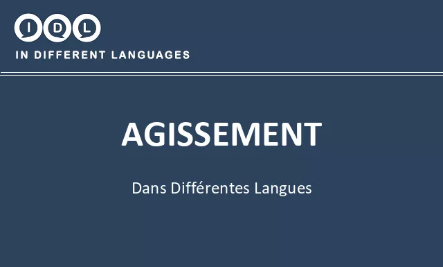 Agissement dans différentes langues - Image