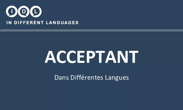 Acceptant dans différentes langues - Image