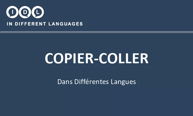 Copier-coller dans différentes langues - Image