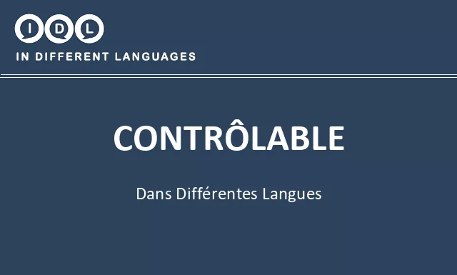 Contrôlable dans différentes langues - Image
