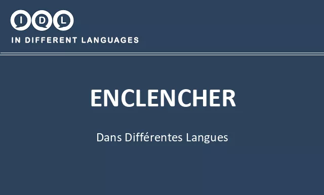 Enclencher dans différentes langues - Image