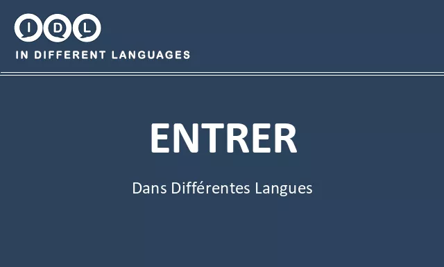 Entrer dans différentes langues - Image