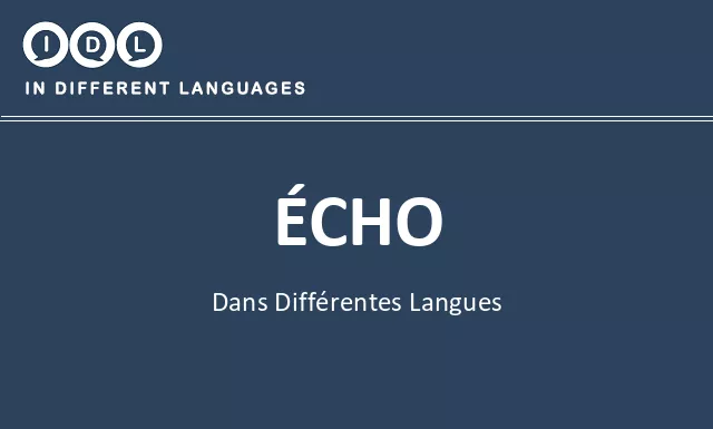 Écho dans différentes langues - Image
