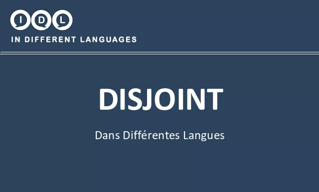 Disjoint dans différentes langues - Image