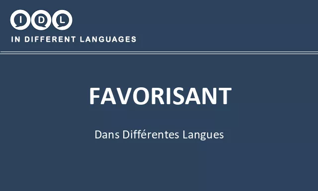 Favorisant dans différentes langues - Image