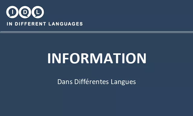 Information dans différentes langues - Image
