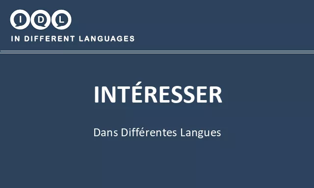 Intéresser dans différentes langues - Image