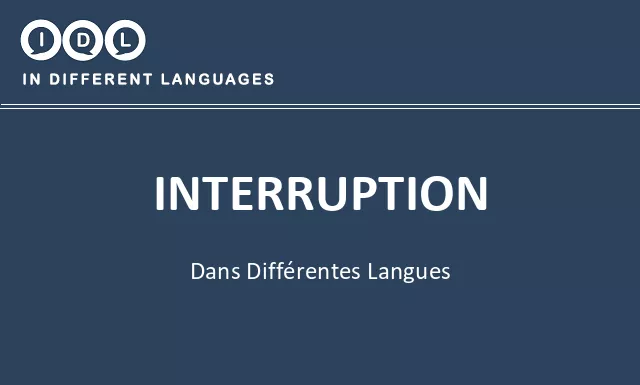 Interruption dans différentes langues - Image