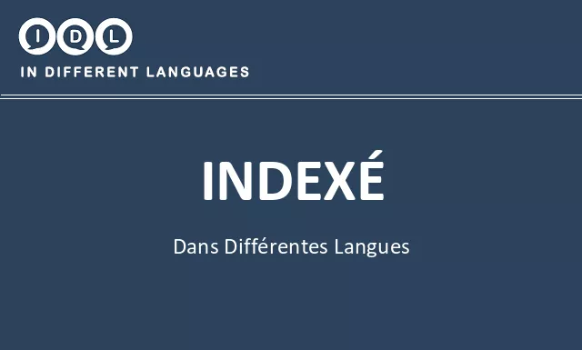 Indexé dans différentes langues - Image