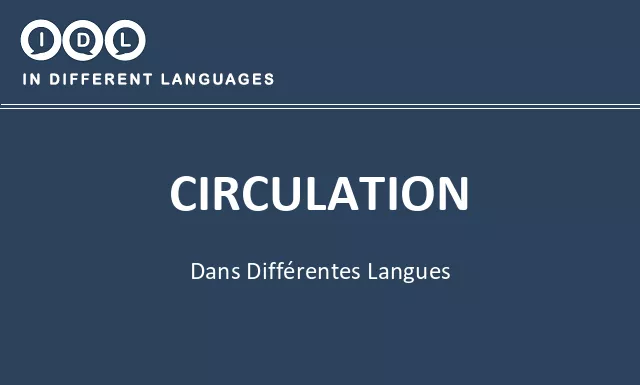Circulation dans différentes langues - Image