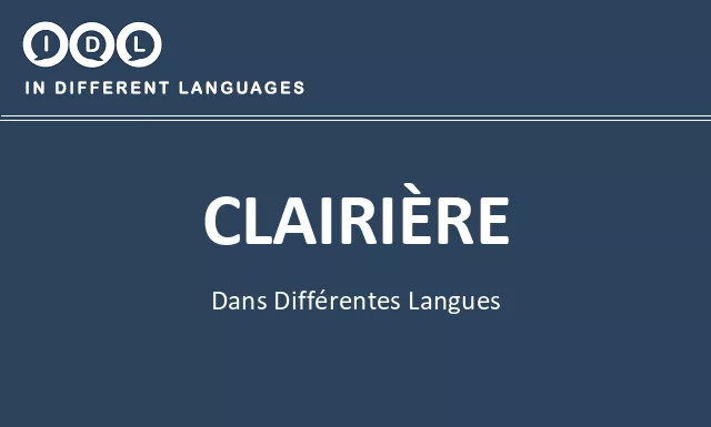 Clairière dans différentes langues - Image