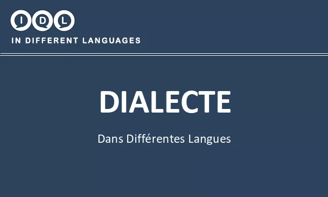 Dialecte dans différentes langues - Image